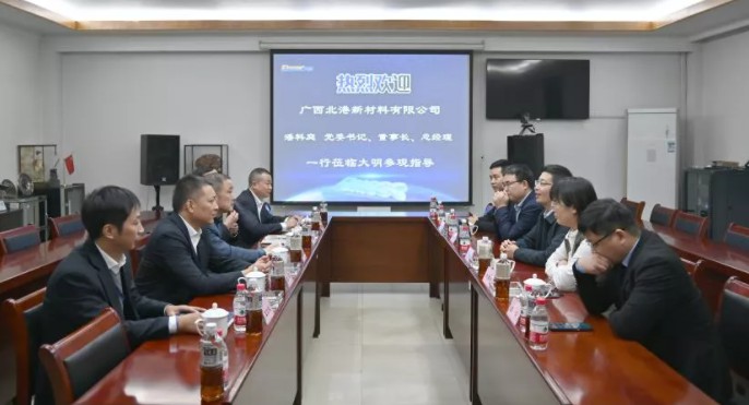 广西北港新材料党委书记、董事长、总经理潘料庭一行来访大明